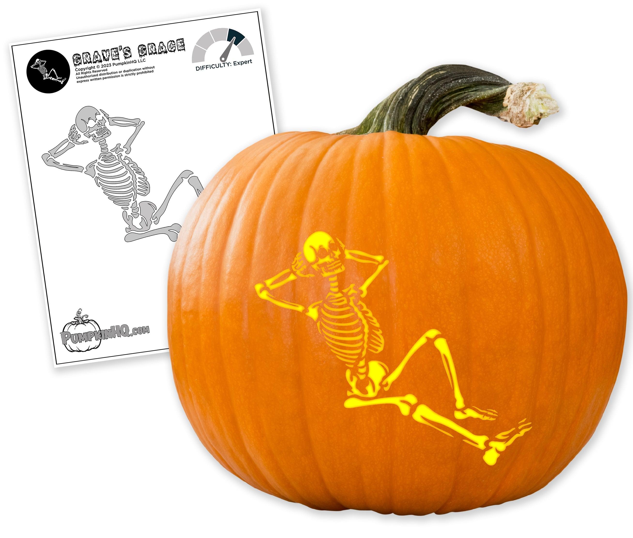 skeleton pumpkin stencil