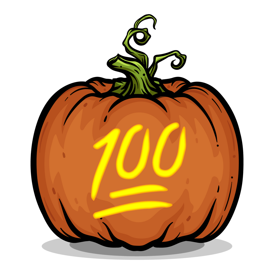 100 Emoji Pumpkin Carving Stencil - Pumpkin HQ