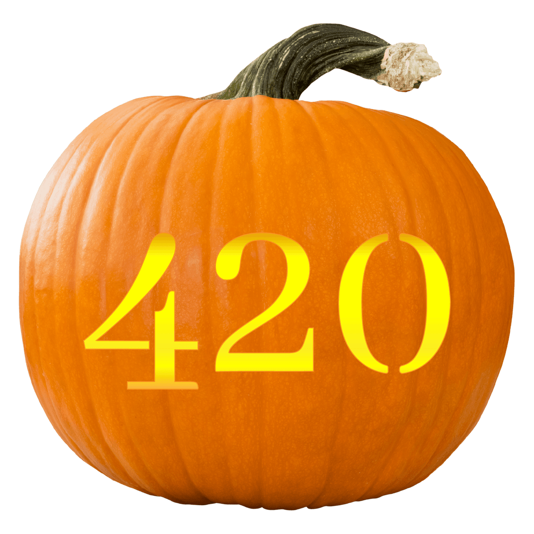420 Fun Pumpkin Carving Stencil - Pumpkin HQ