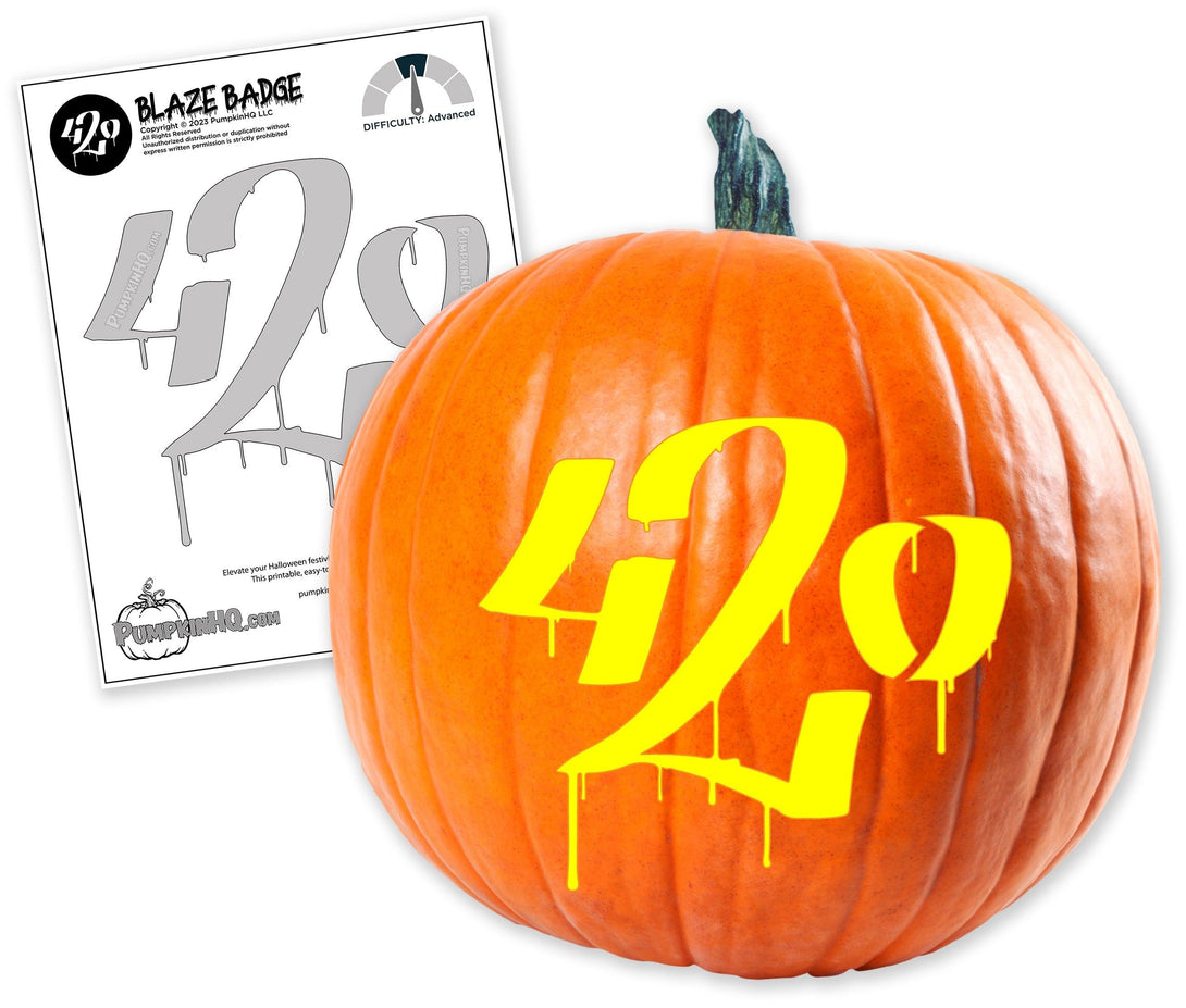 420 Pumpkin Carving Stencil - Pumpkin HQ
