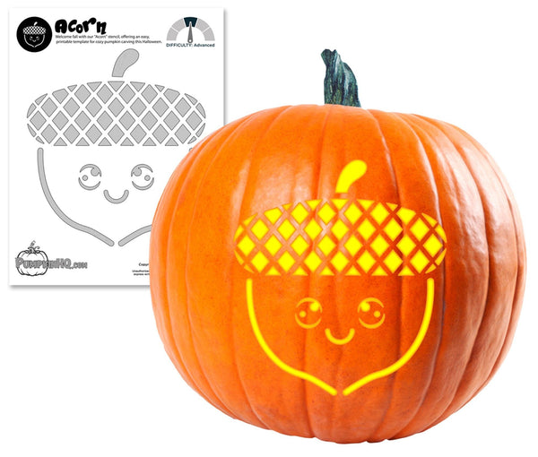 Acorn Pumpkin Carving Stencil - Pumpkin HQ