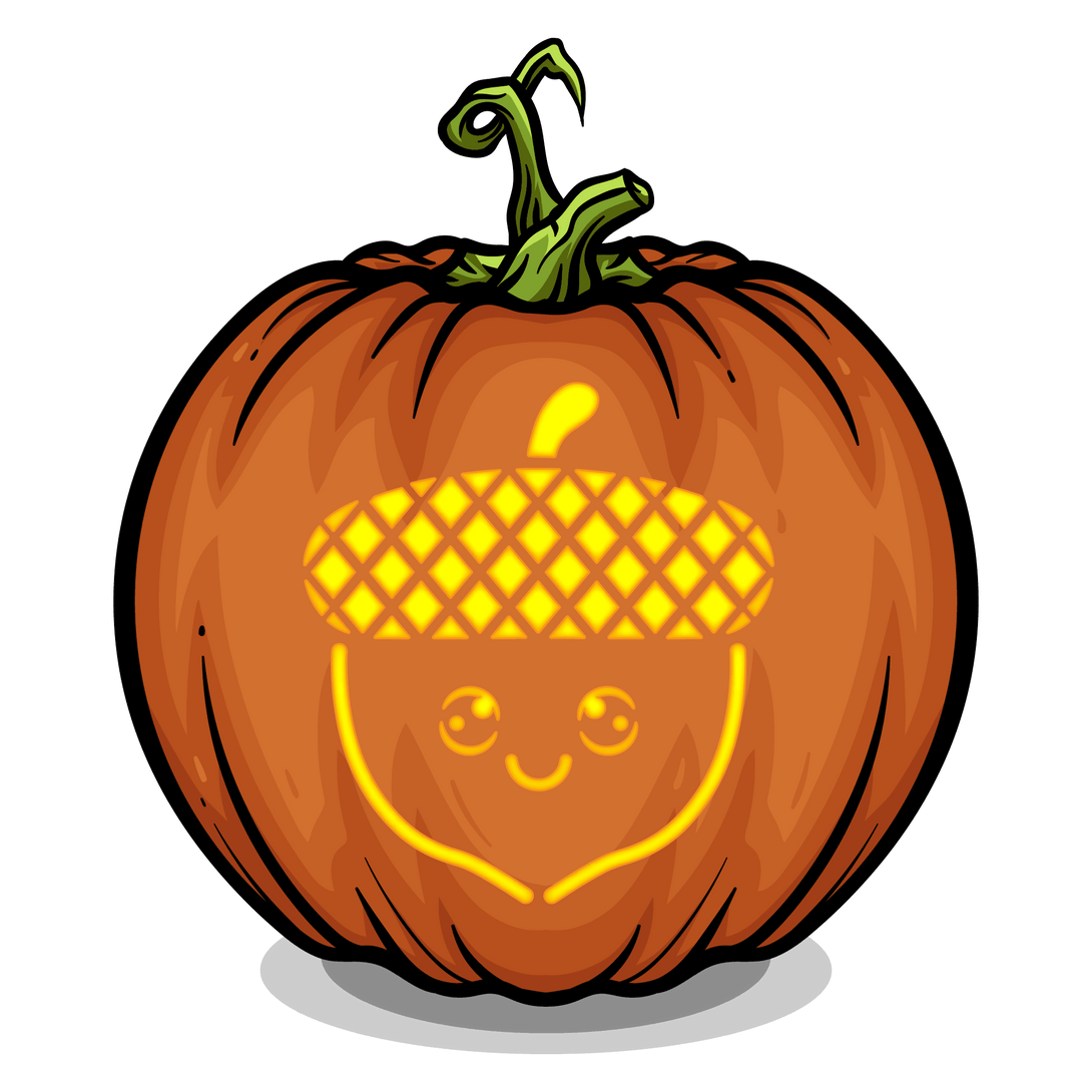 Acorn Pumpkin Carving Stencil - Pumpkin HQ