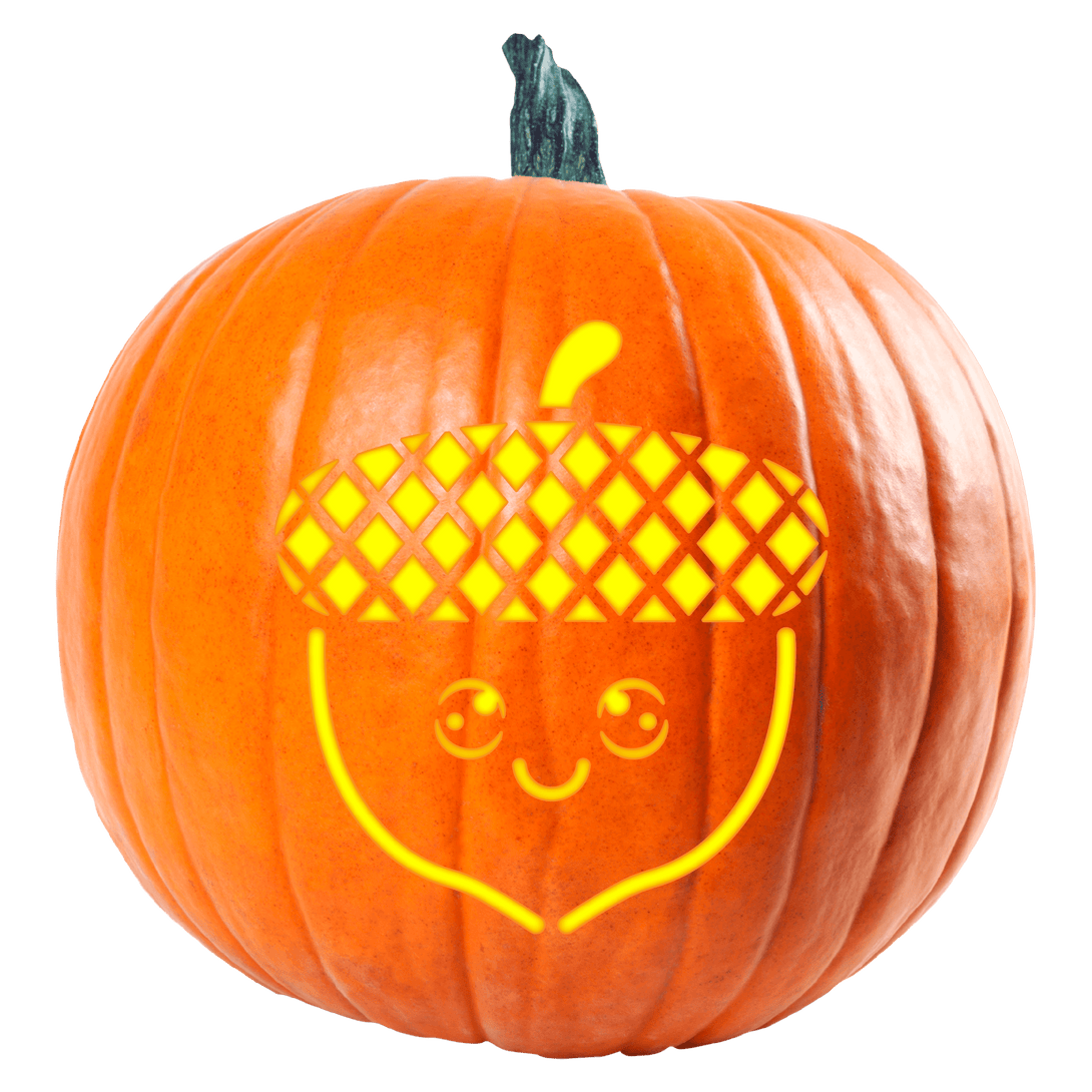 Acorn Pumpkin Carving Stencil - Pumpkin HQ