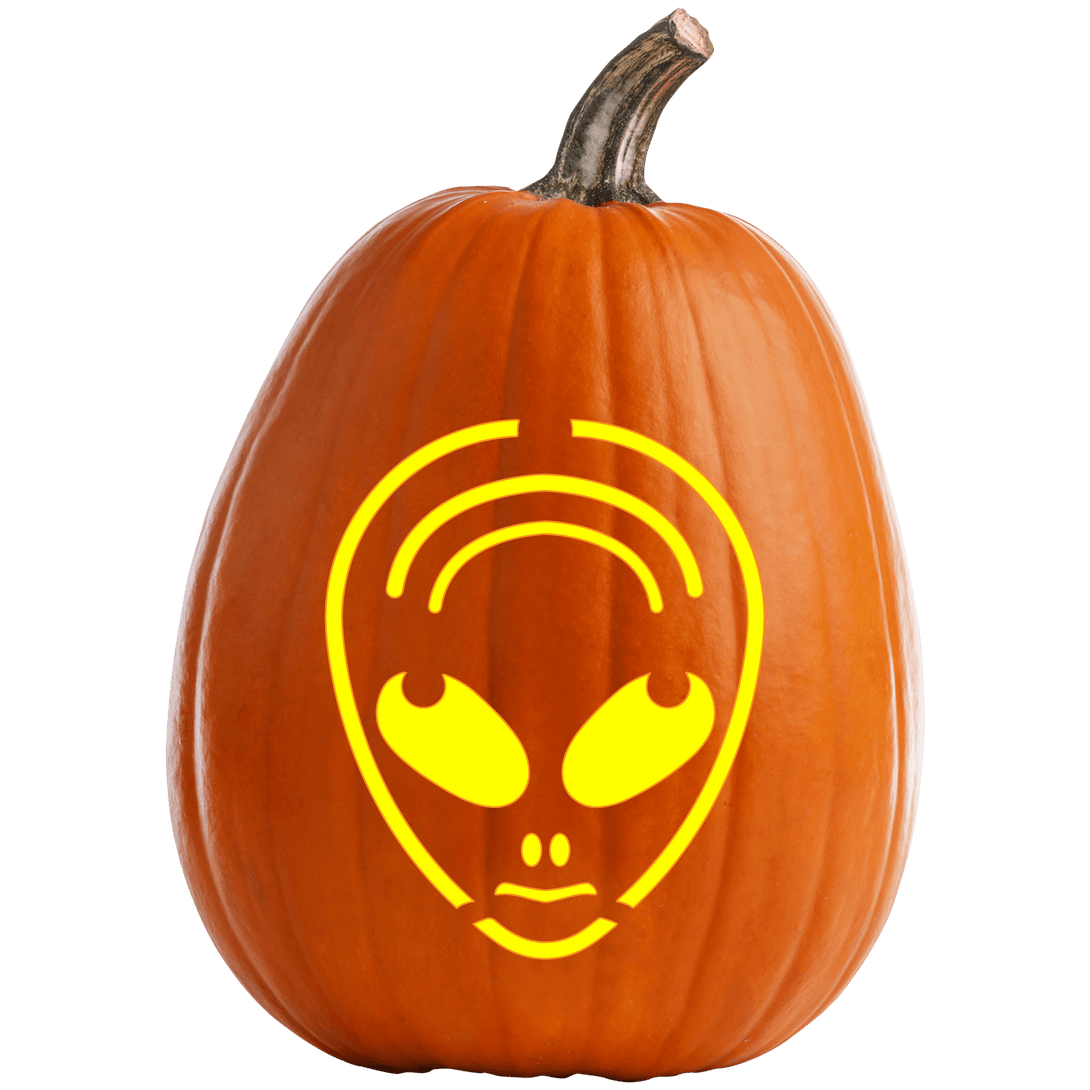 Alien Face Pumpkin Carving Stencil - Pumpkin HQ