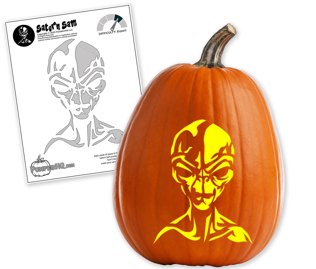 Alien Incoming Pumpkin Carving Stencil - Pumpkin HQ