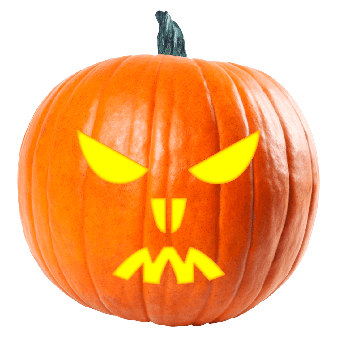 Angry Menace Pumpkin Face Carving Stencil - Pumpkin HQ