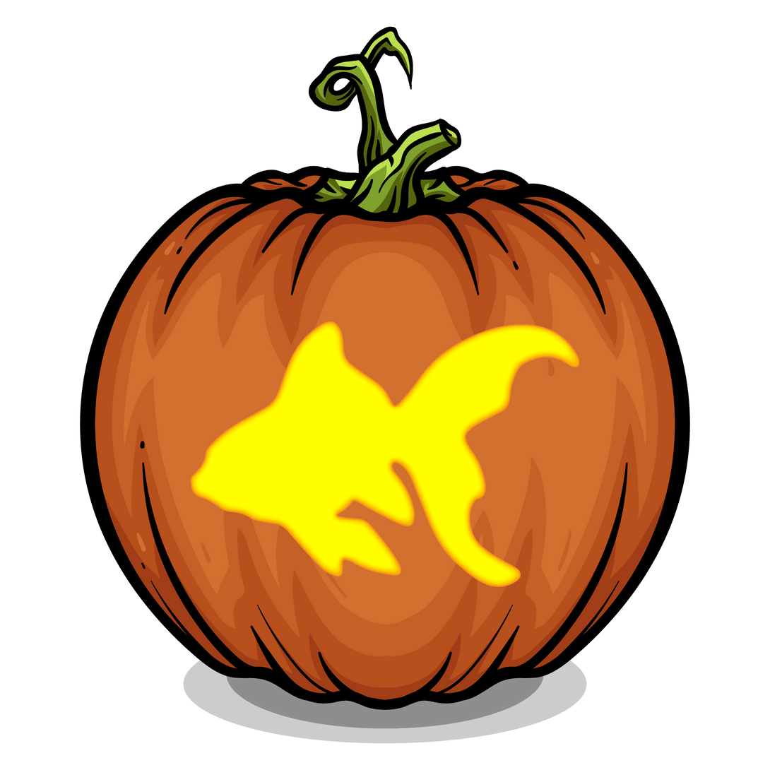 Aquatic Fish Pumpkin Carving Stencil - Pumpkin HQ