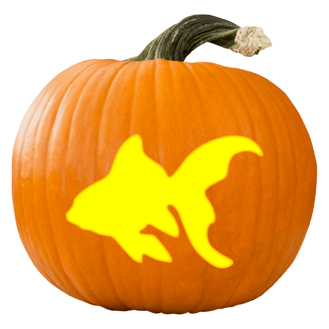 Aquatic Fish Pumpkin Carving Stencil - Pumpkin HQ