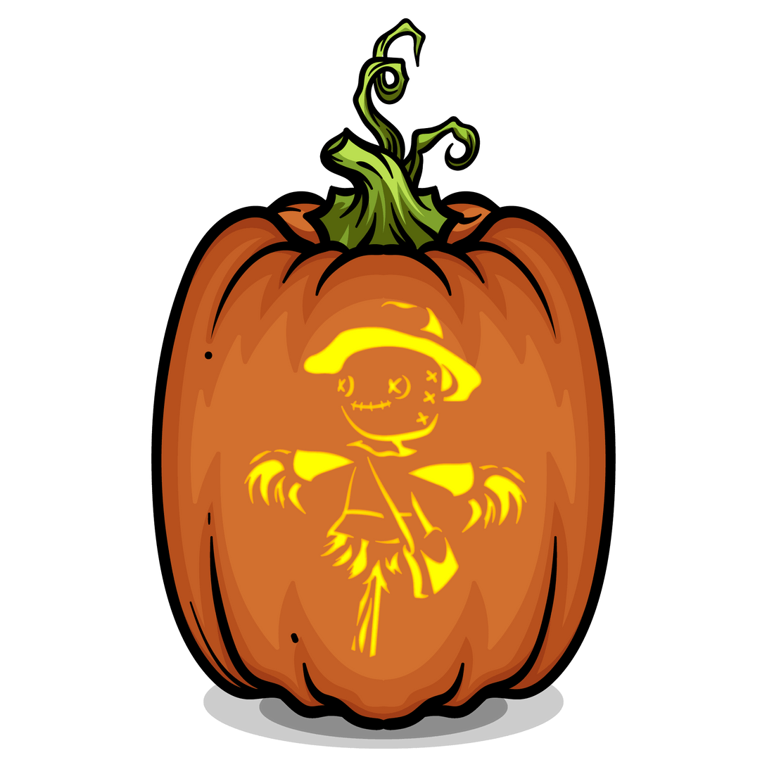 Autumn Scarecrow Pumpkin Carving Stencil - Pumpkin HQ