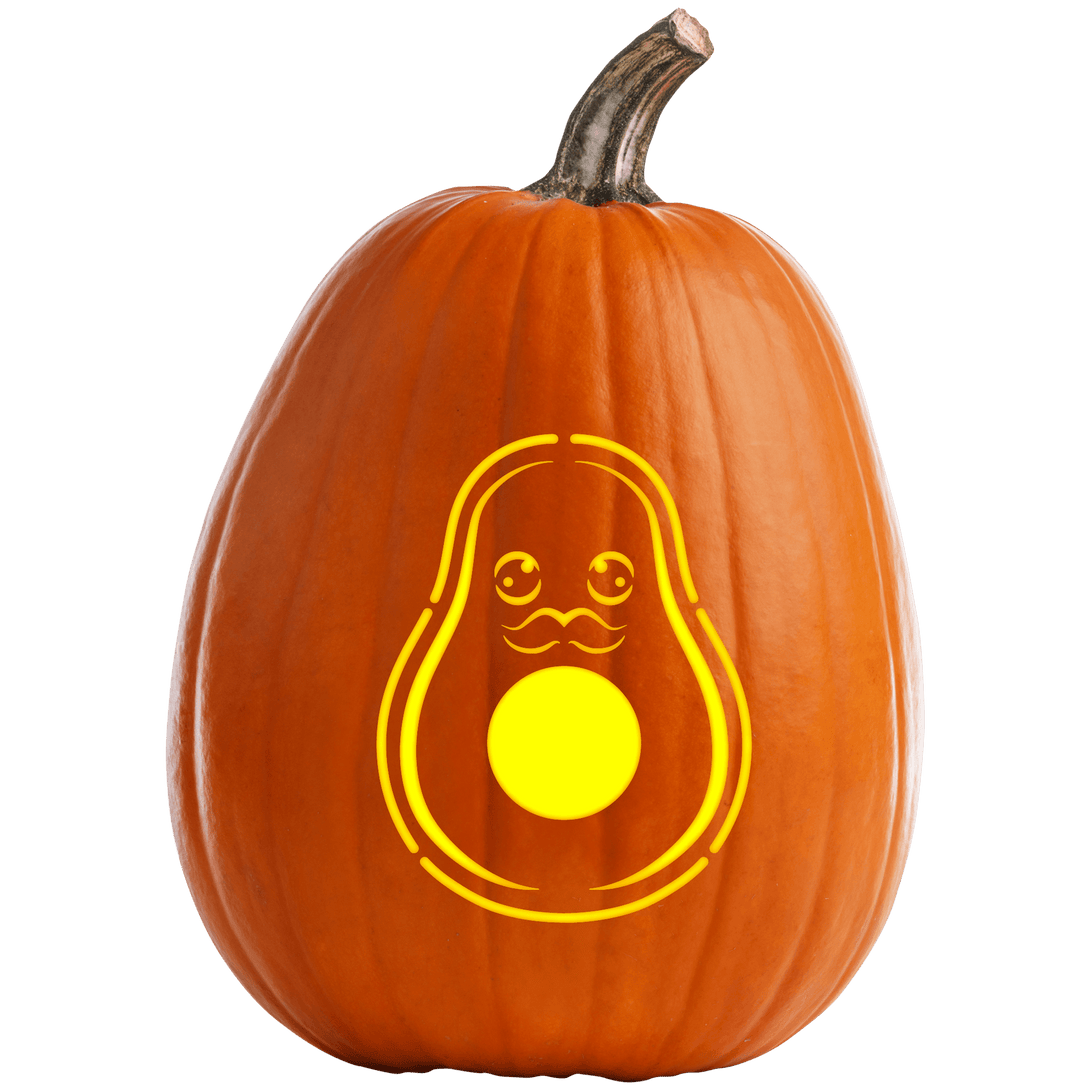 Avocado Pumpkin Carving Stencil - Pumpkin HQ