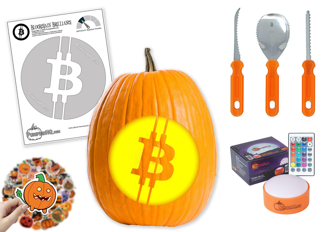 Bitcoin Pumpkin Carving Stencil - Pumpkin HQ