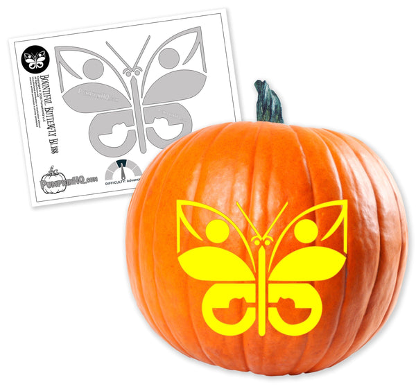 Butterfly Bliss Pumpkin Carving Stencil - Pumpkin HQ