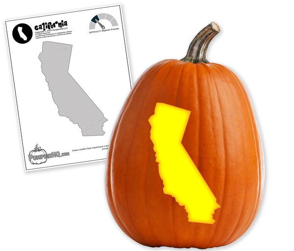 California Pumpkin Carving Stencil - Pumpkin HQ