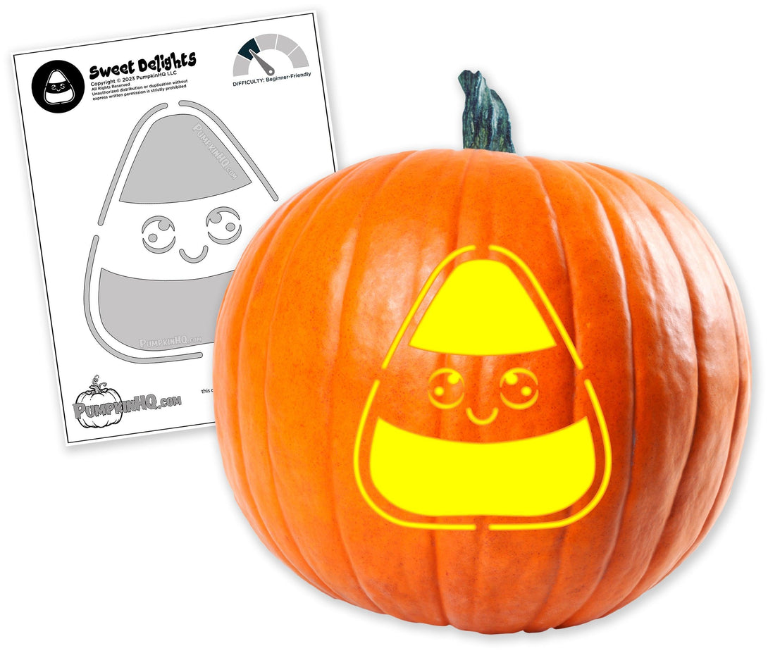 Candy Corn Pumpkin Carving Stencil - Pumpkin HQ