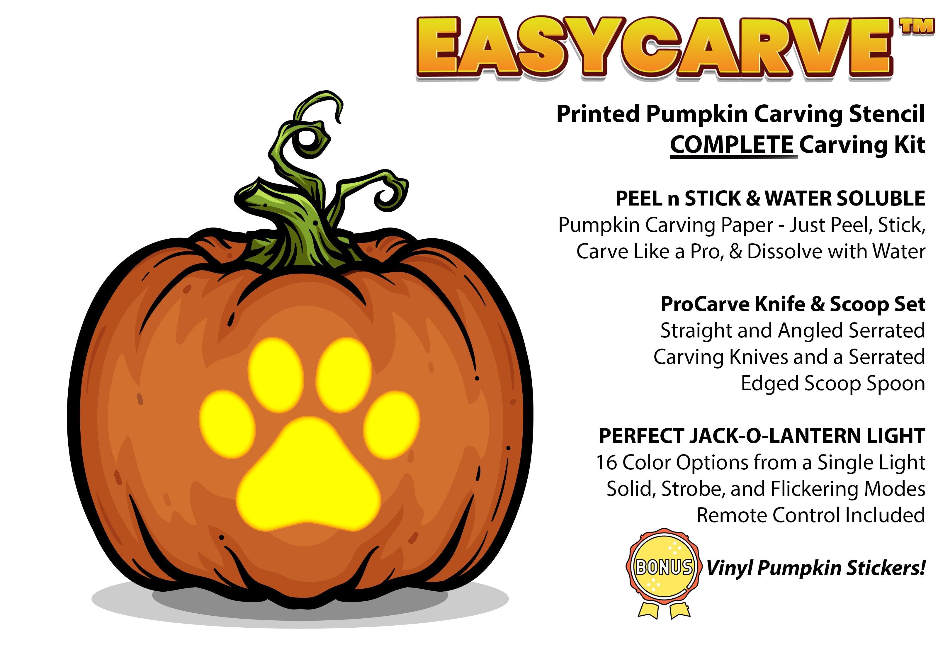 Cat Paw Print Pumpkin Stencil