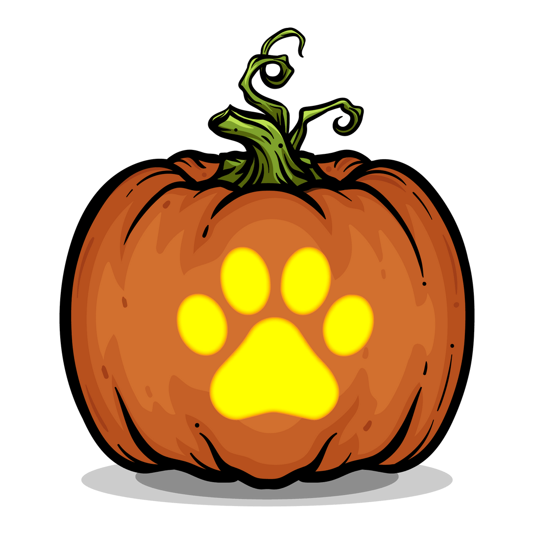 Cat Paw Print Pumpkin Carving Stencil - Pumpkin HQ