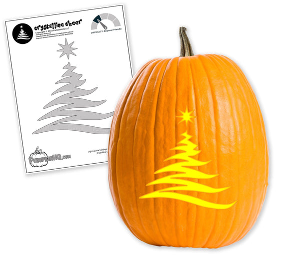 Christmas Tree Star Pumpkin Carving Stencil - Pumpkin HQ