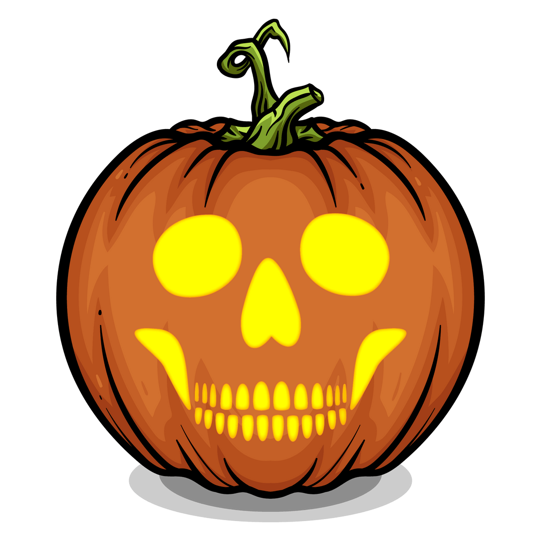 Classic Skull Pumpkin Face Carving Stencil - Pumpkin HQ
