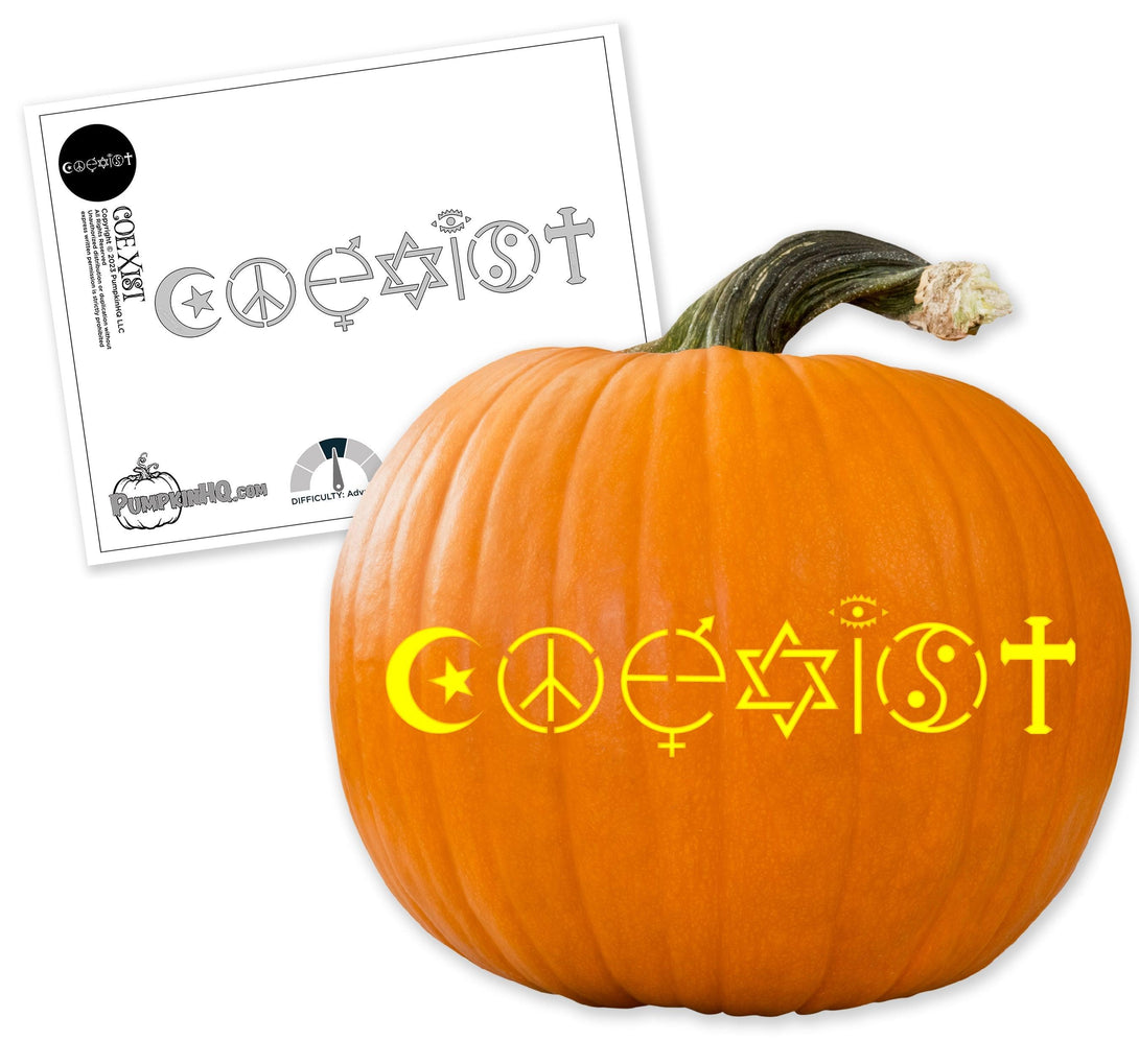 COEXIST Pumpkin Carving Stencil - Pumpkin HQ