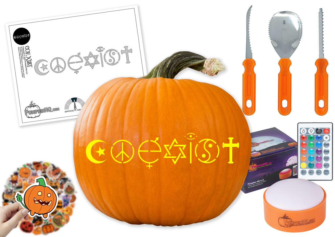 COEXIST Pumpkin Carving Stencil - Pumpkin HQ