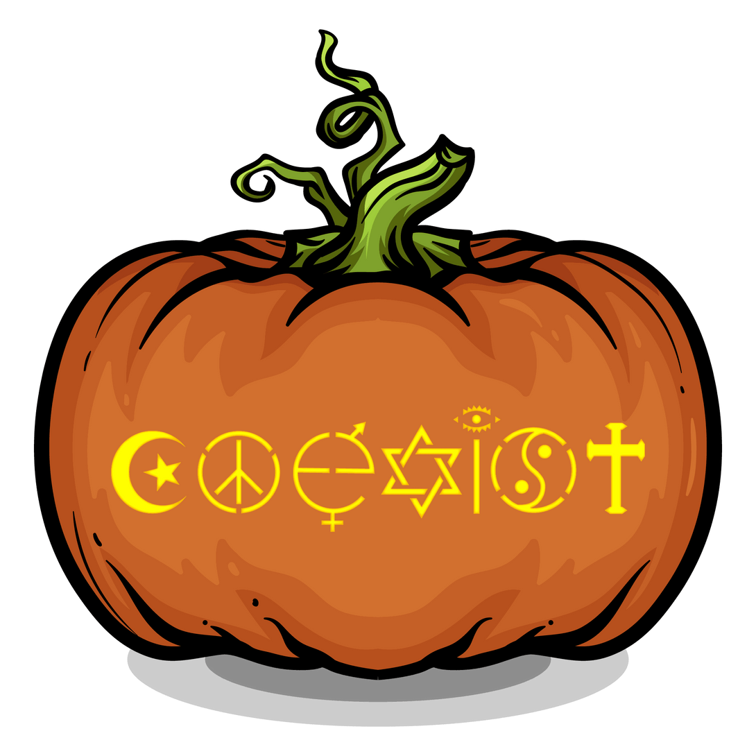 COEXIST Pumpkin Carving Stencil - Pumpkin HQ