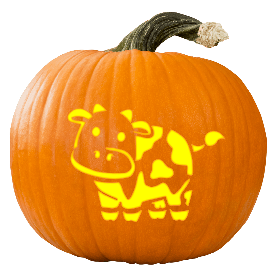 Cow Pumpkin Carving Stencil - Pumpkin HQ