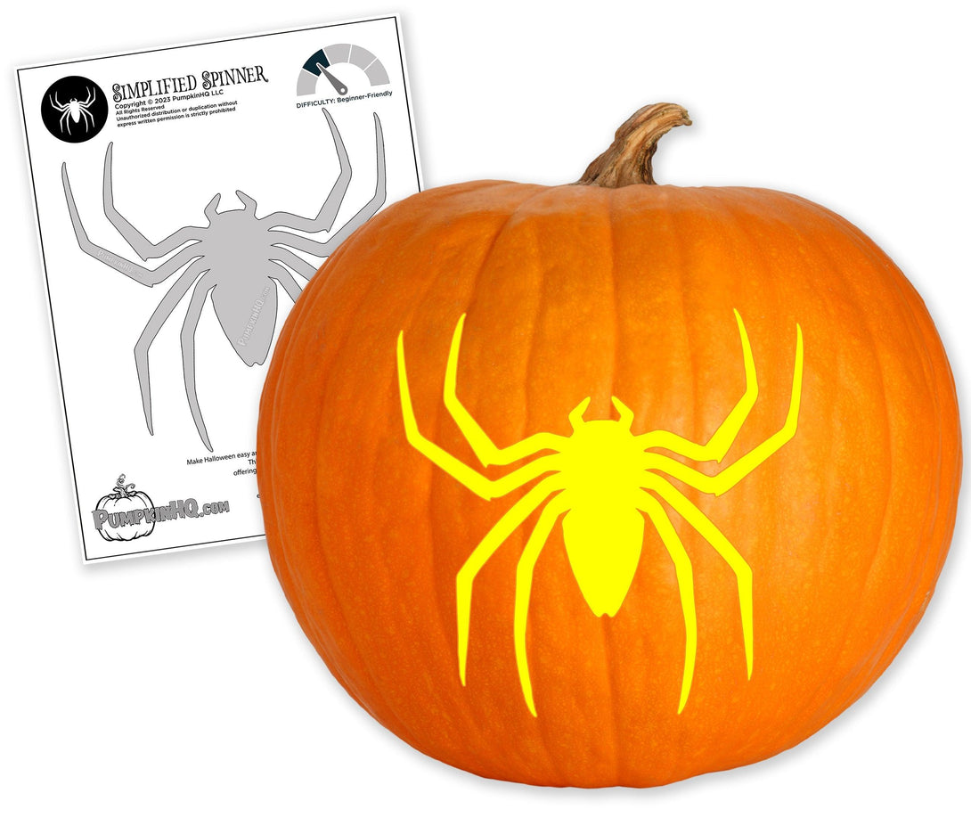 Crawling Spider Pumpkin Carving Stencil - Pumpkin HQ