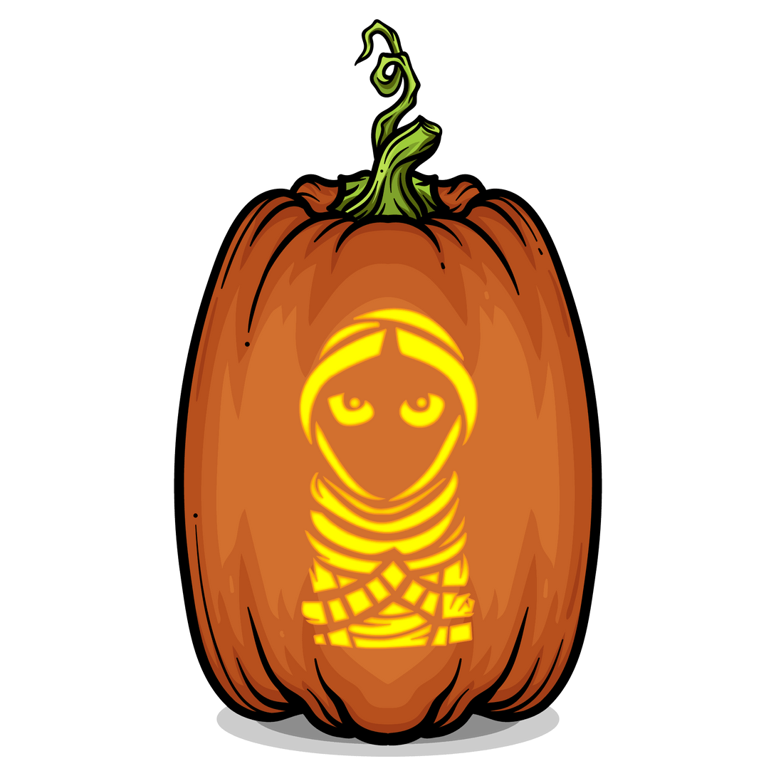 Creeping Mummy Pumpkin Carving Stencil - Pumpkin HQ