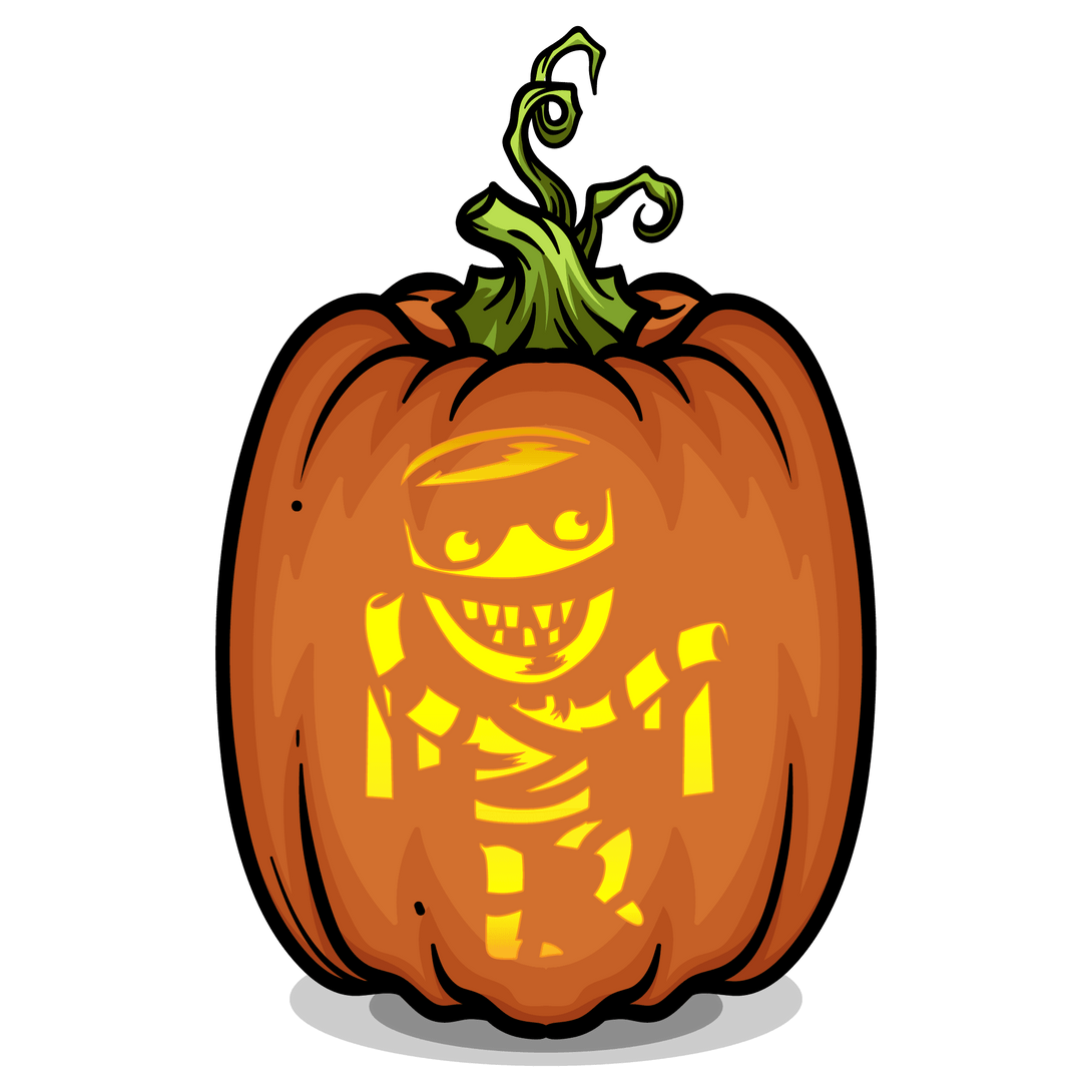 Mummy Walking Pumpkin Carving Stencil - Pumpkin HQ