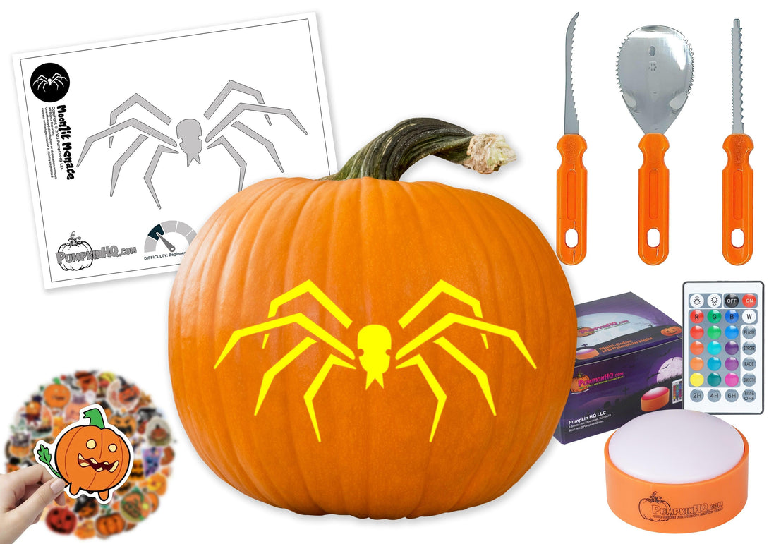 Creepy Spider Pumpkin Carving Stencil - Pumpkin HQ