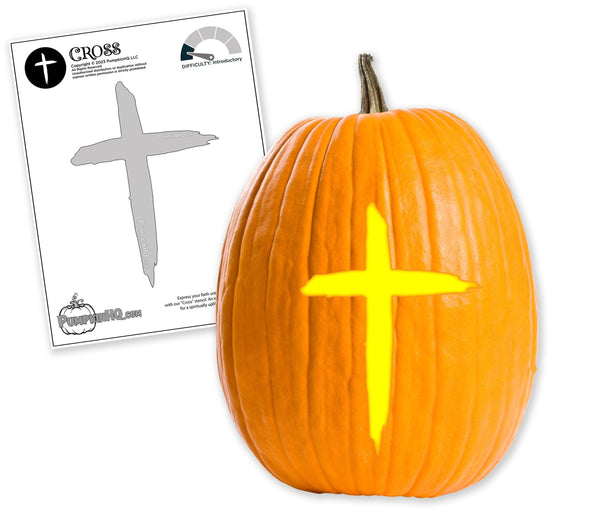 Cross Pumpkin Carving Stencil - Pumpkin HQ