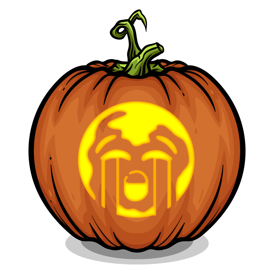 Crying Face Emoji Pumpkin Carving Stencil - Pumpkin HQ