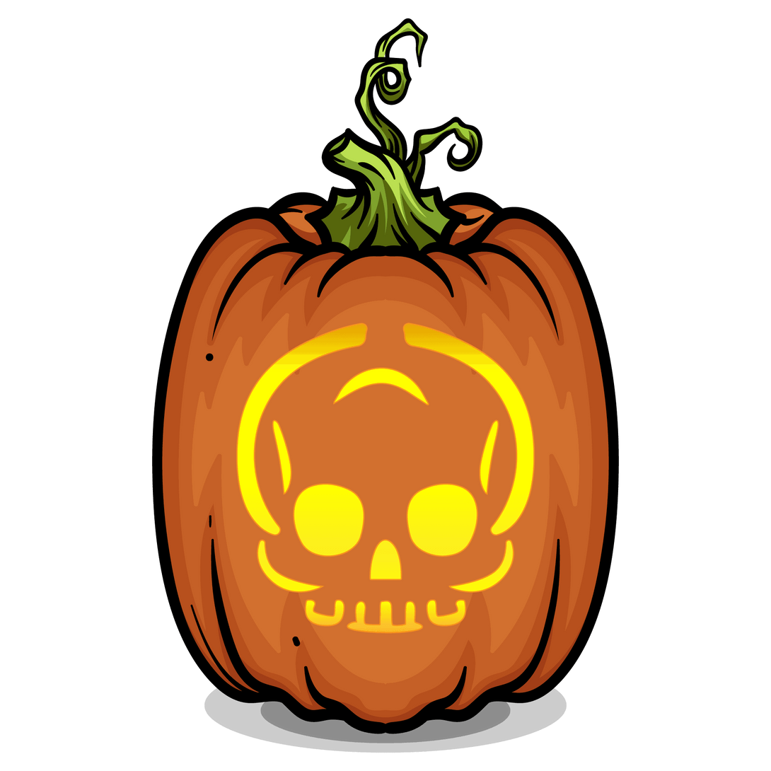 Cryptic Skull Pumpkin Carving Stencil - Pumpkin HQ