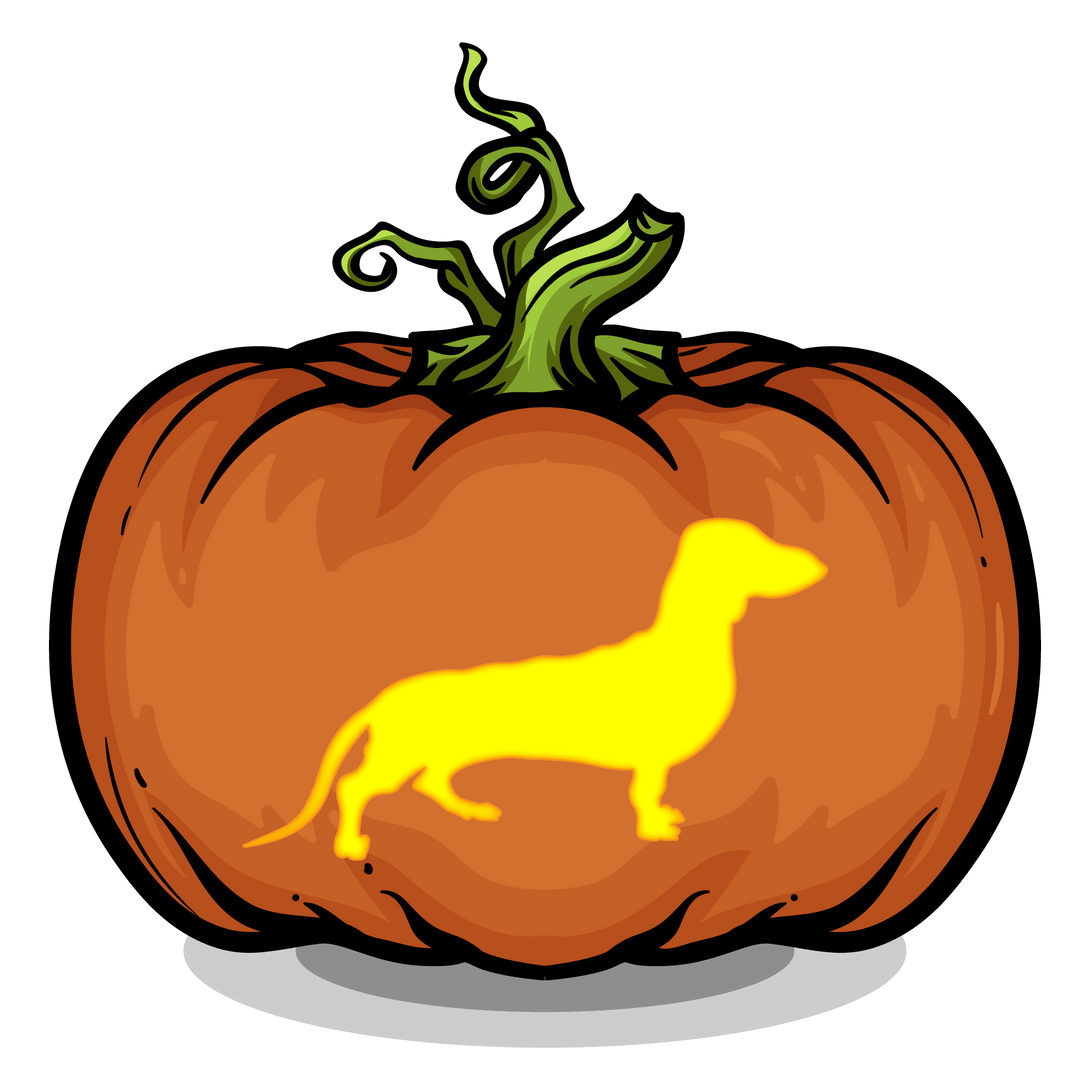 Dachshund Weiner Dog #2 Pumpkin Carving Stencil - Pumpkin HQ