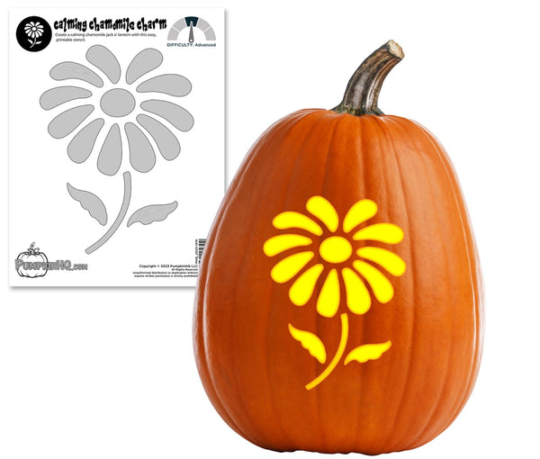 Daisy Flower Pumpkin Carving Stencil - Pumpkin HQ