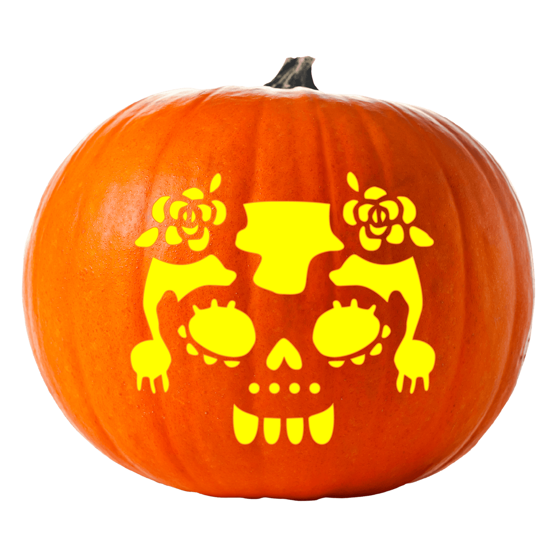 Day of the Dead Diva Pumpkin Carving Stencil - Pumpkin HQ