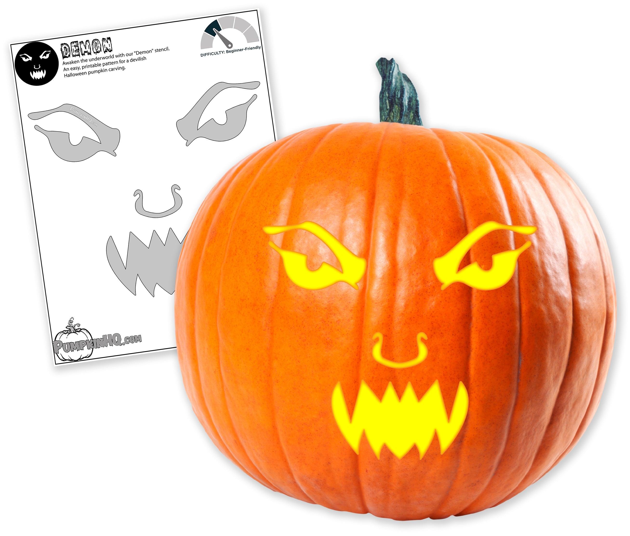 Demon Pumpkin Stencils