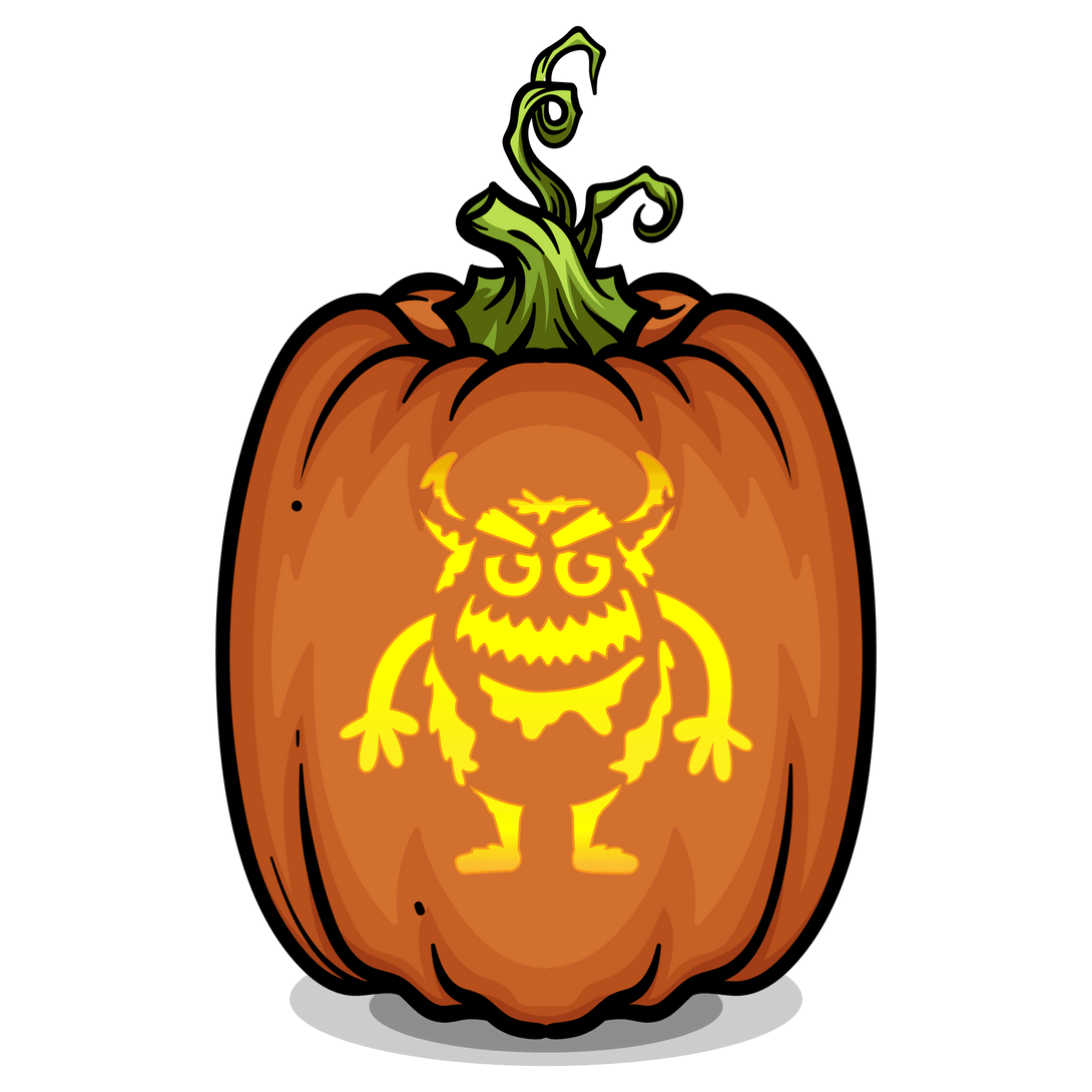 Devil Monster Pumpkin Carving Stencil - Pumpkin HQ