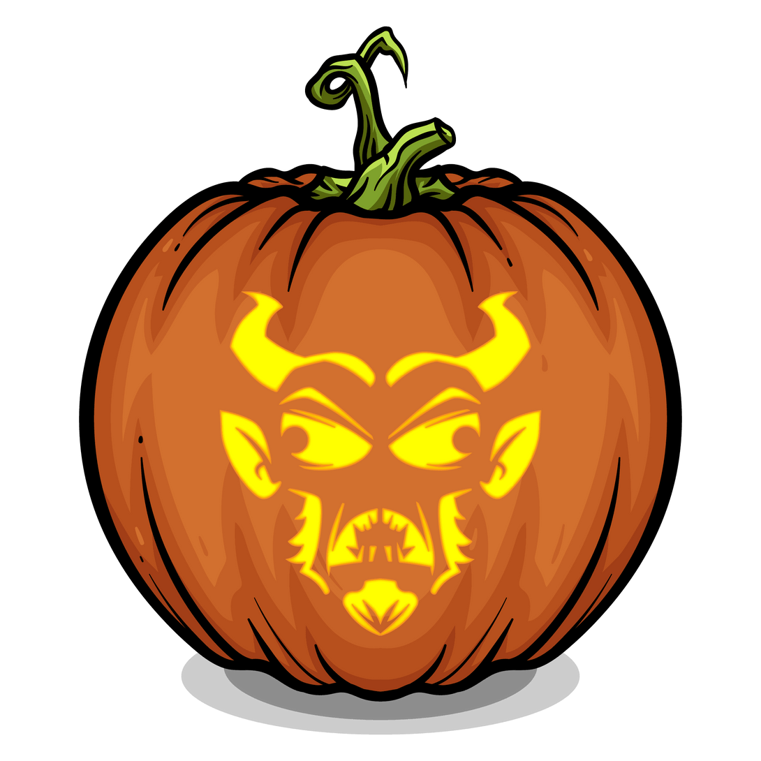 Devilish Demon Pumpkin Carving Stencil - Pumpkin HQ