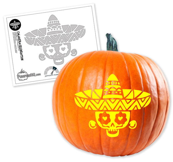 Dia De Los Muertos Man Pumpkin Carving Stencil - Pumpkin HQ