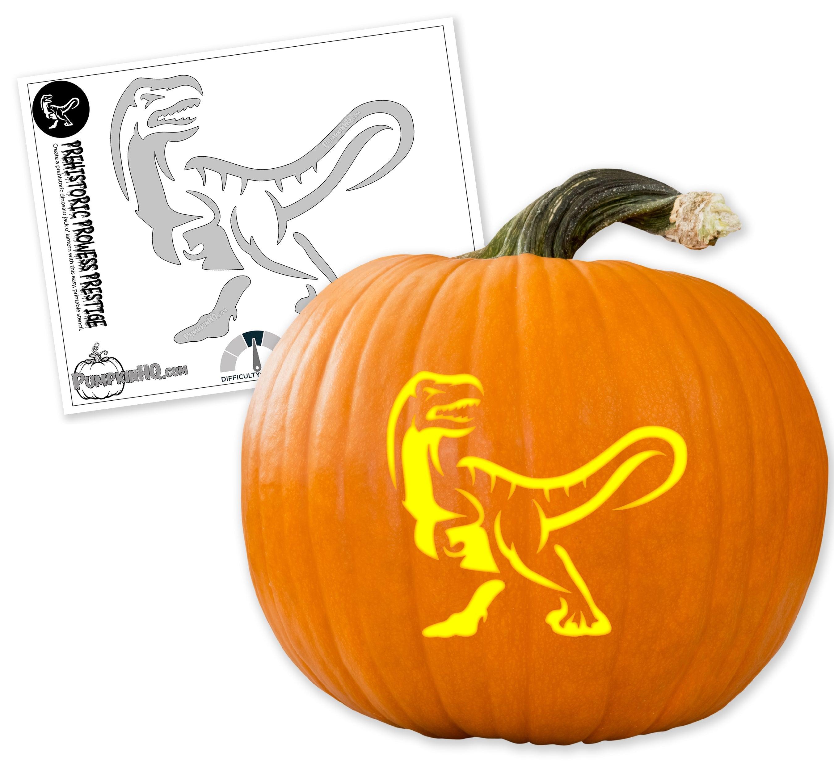 Dinosaur Rex Prestige Pumpkin Carving Stencil - Pumpkin HQ