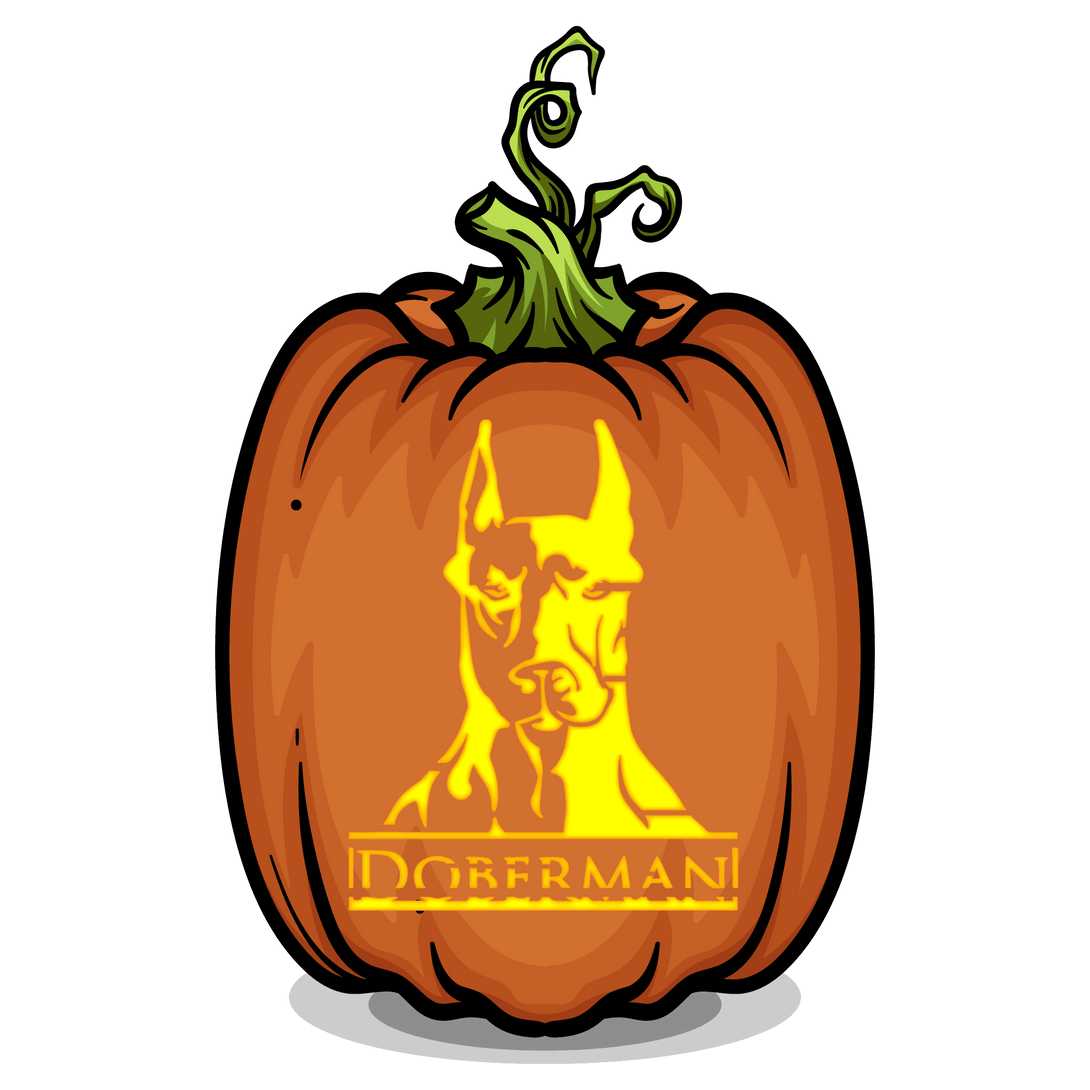 Doberman Pumpkin Carving Stencil - Pumpkin HQ