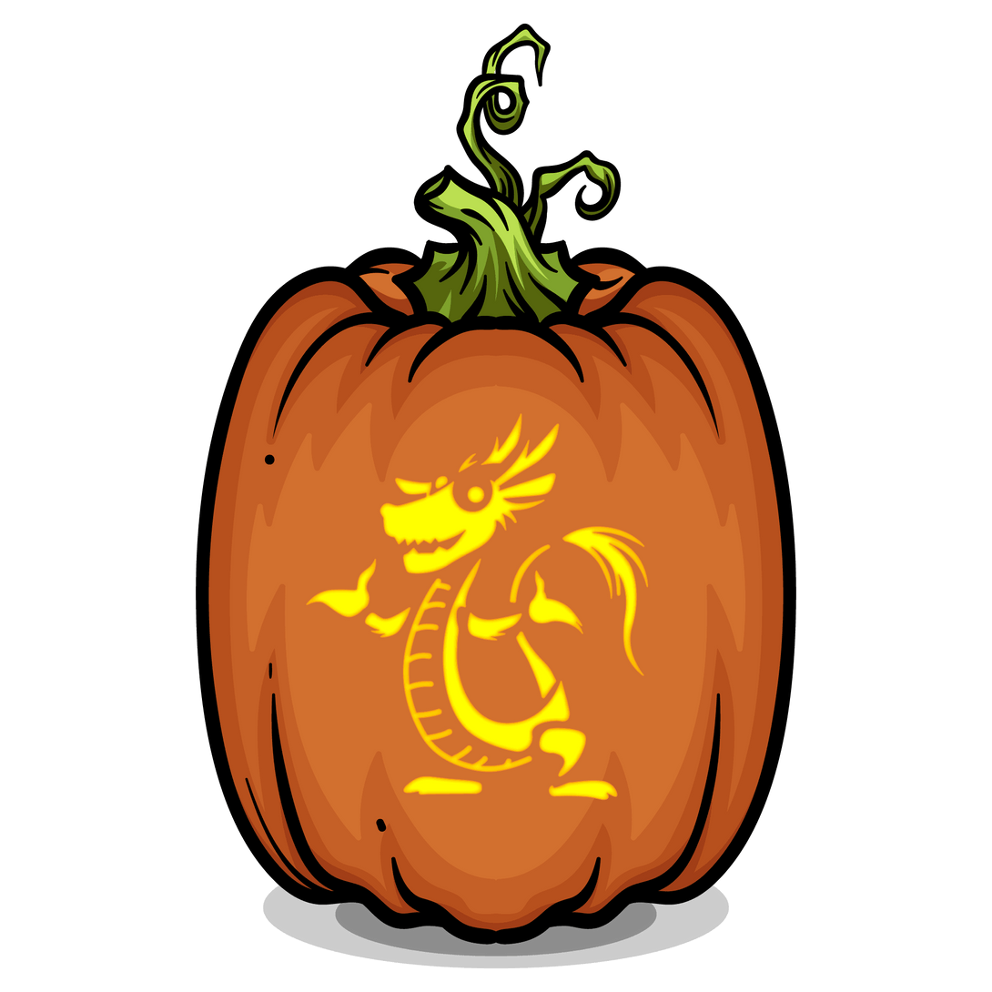 Dragon's Breath Pumpkin Carving Stencil - Pumpkin HQ