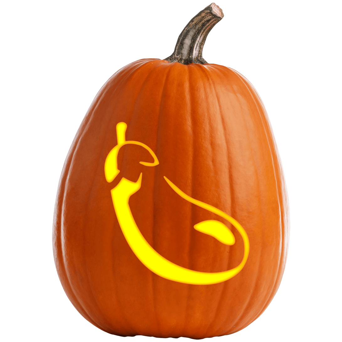 Eggplant Emoji Pumpkin Carving Stencil - Pumpkin HQ