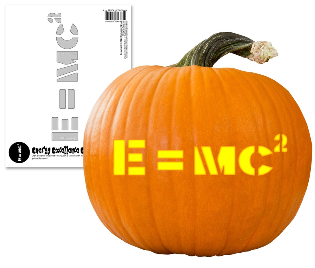 Einsteins Theory EMC2 Emblem Pumpkin Carving Stencil - Pumpkin HQ