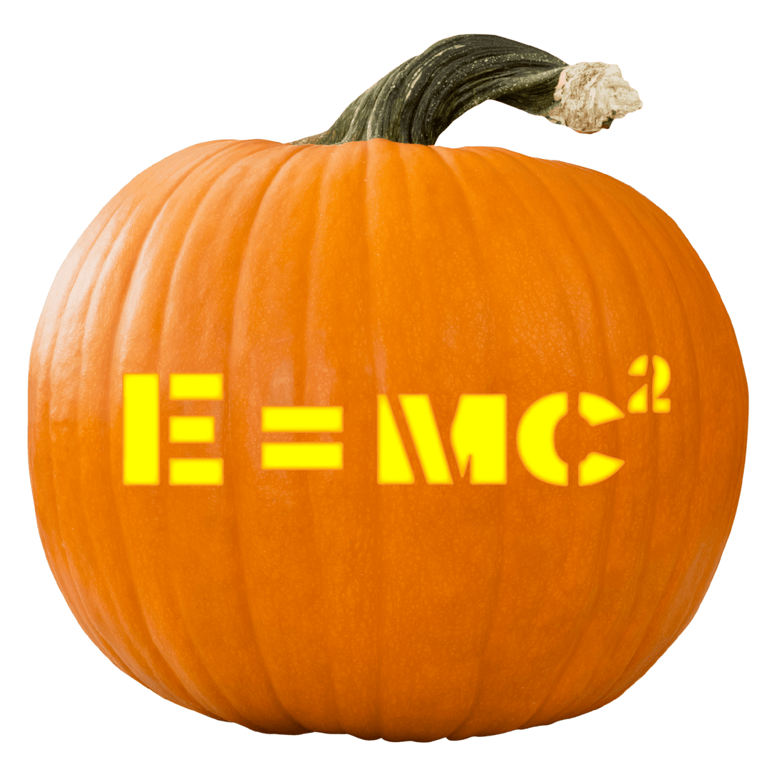 Einsteins Theory EMC2 Emblem Pumpkin Carving Stencil - Pumpkin HQ