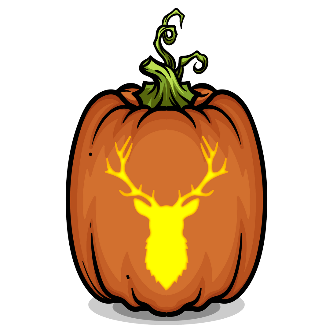 Elegant Elk Hunting Pumpkin Carving Stencil - Pumpkin HQ