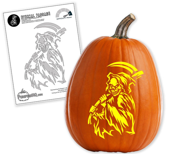 Eternal Grim Reaper Pumpkin Carving Stencil - Pumpkin HQ
