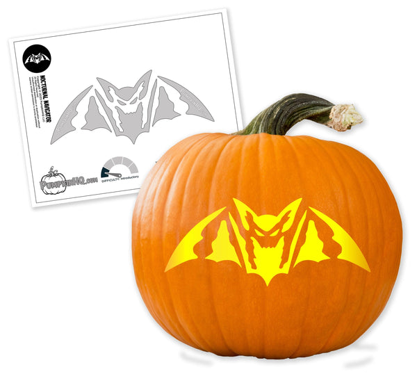 Evil Bat Pumpkin Carving Stencil - Pumpkin HQ