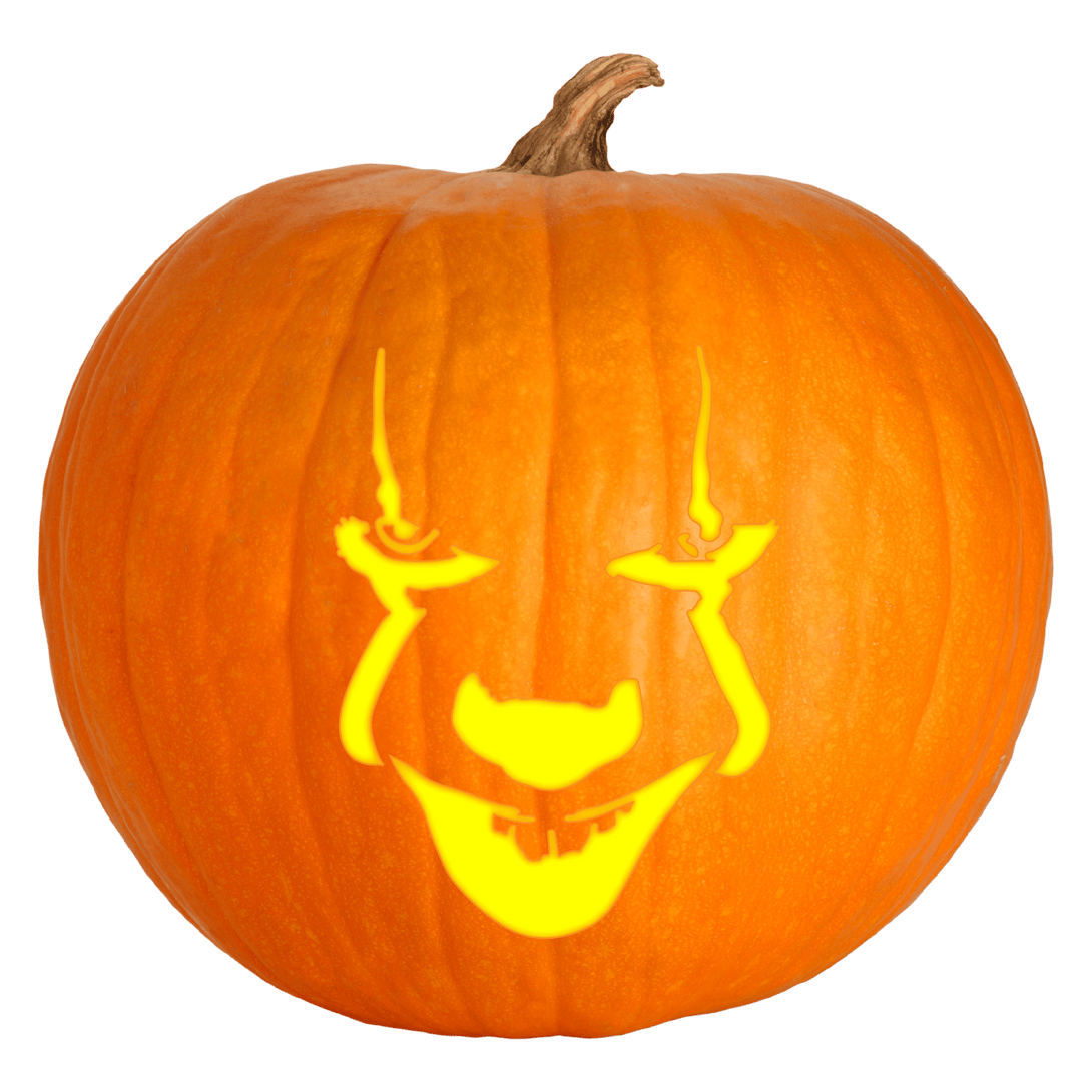 Evil Carnival Clown Curse Pumpkin Carving Stencil - Pumpkin HQ